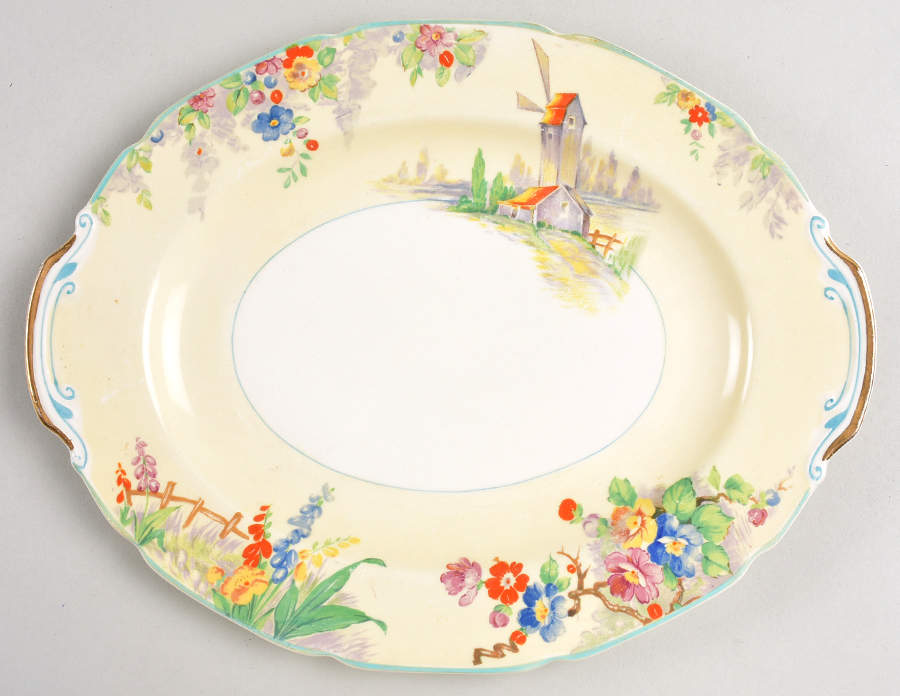 The Old Mill 10" Oval Serving Platter by Grindley-1