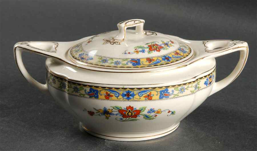 Omega Sugar Bowl & Lid by Grindley-1