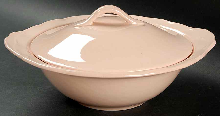 Peach Petal Round Covered Vegetable by Grindley-1