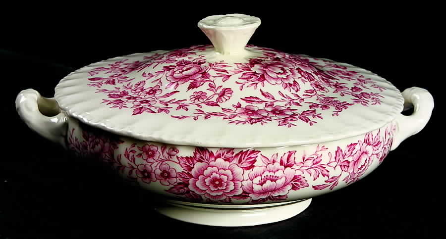 Printemps Pink Round Covered Vegetable by Grindley-1