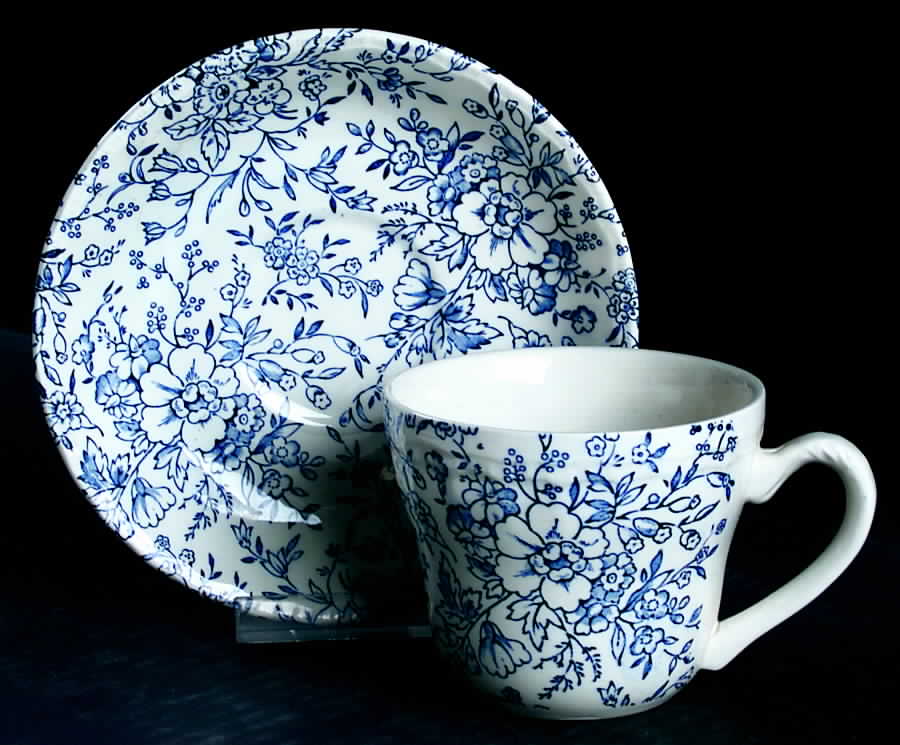 Rosemarie Blue Flat Cup & Saucer Set by Royal Tudor-1