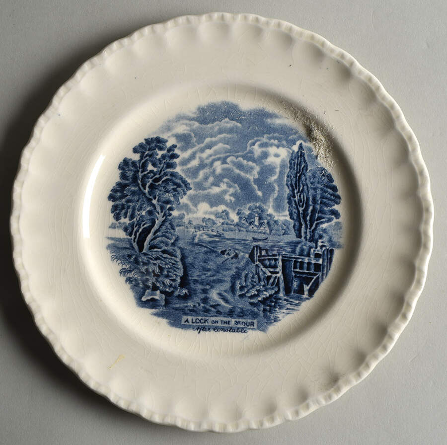 Scenes After Constable Blue (Center Design) Salad Plate by Grindley-1