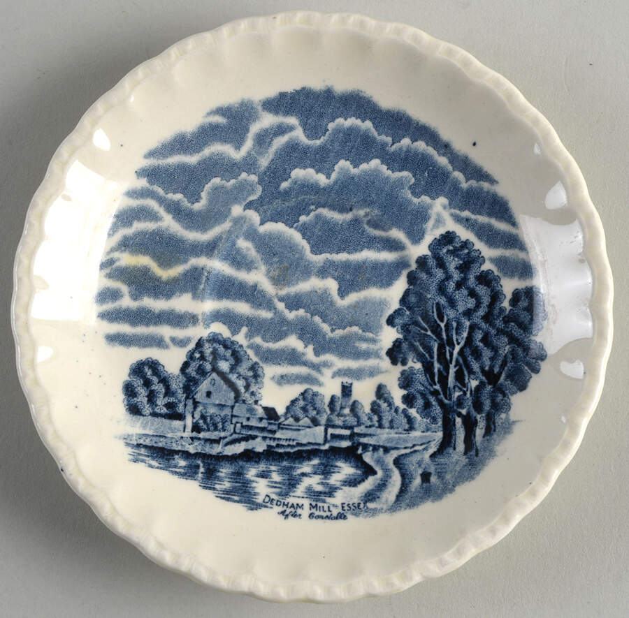 Scenes After Constable Blue (Center Design) Saucer by Grindley-1