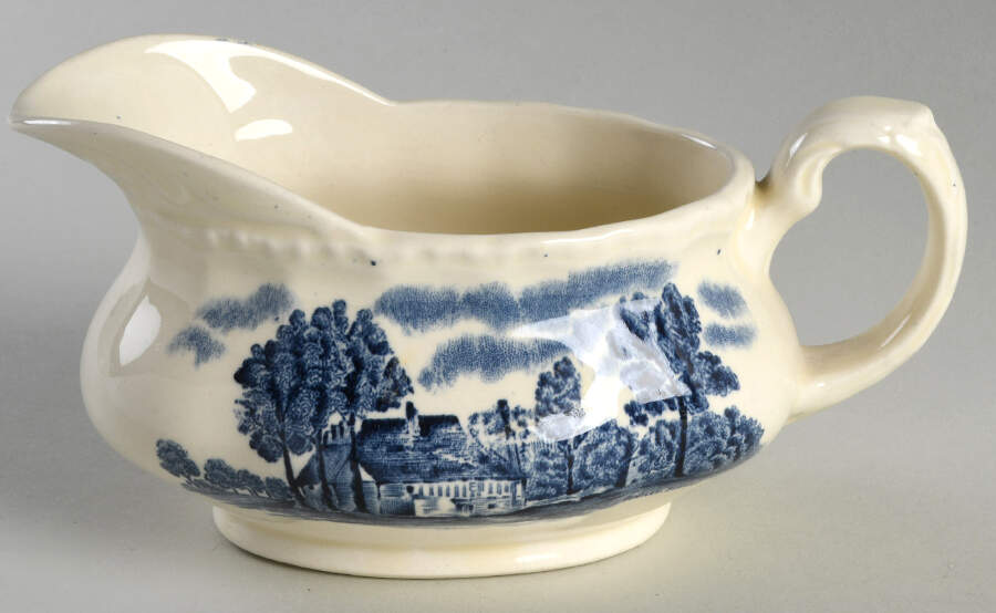 Scenes After Constable Blue (Center Design) Gravy Boat by Grindley-1