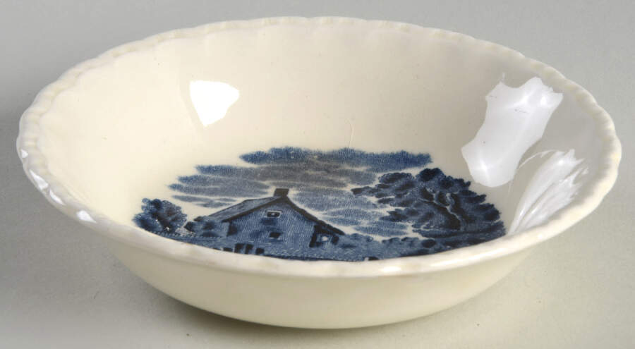 Scenes After Constable Blue (Center Design) Fruit/Dessert (Sauce) Bowl by Grindley-1