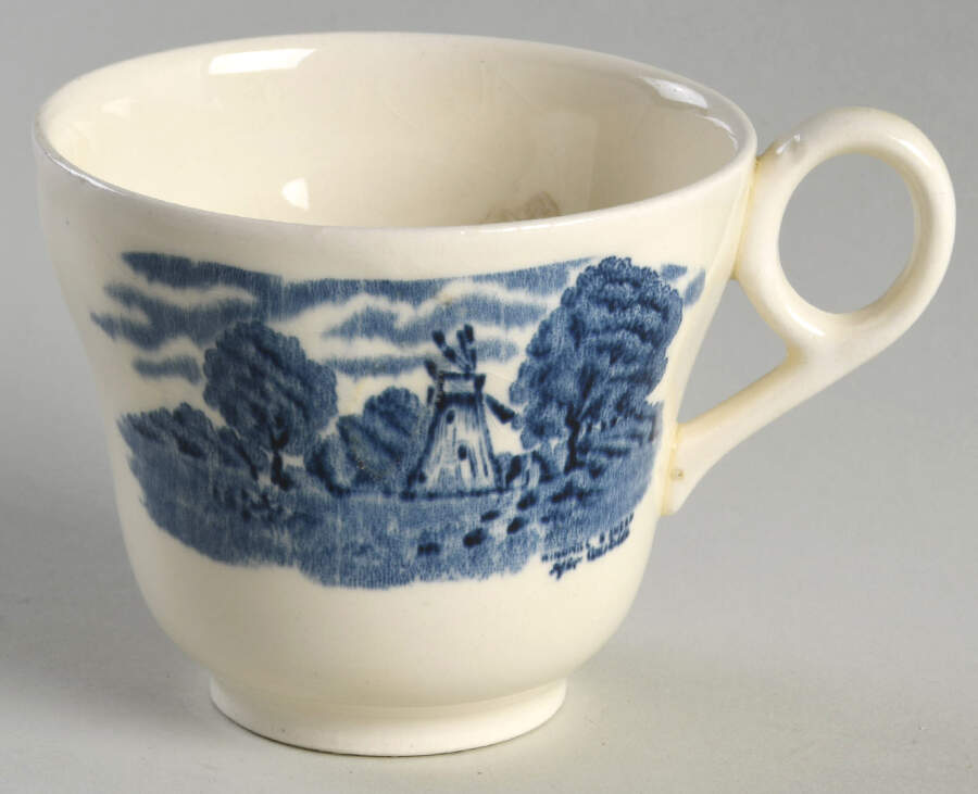 Scenes After Constable Blue (Center Design) Flat Cup by Grindley-1