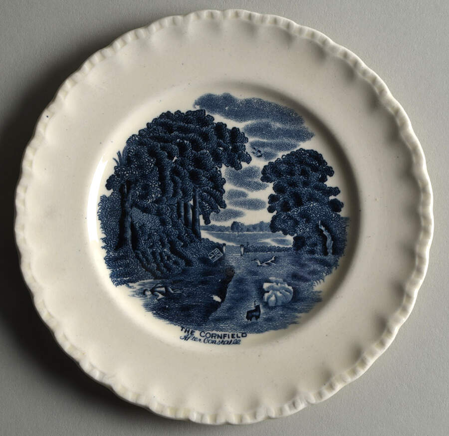 Scenes After Constable Blue (Center Design) Bread & Butter Plate by Grindley-1