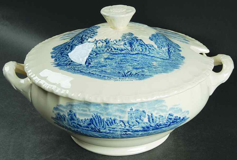 Scenes After Constable Blue (Center Design) Tureen &  Lid by Grindley-1
