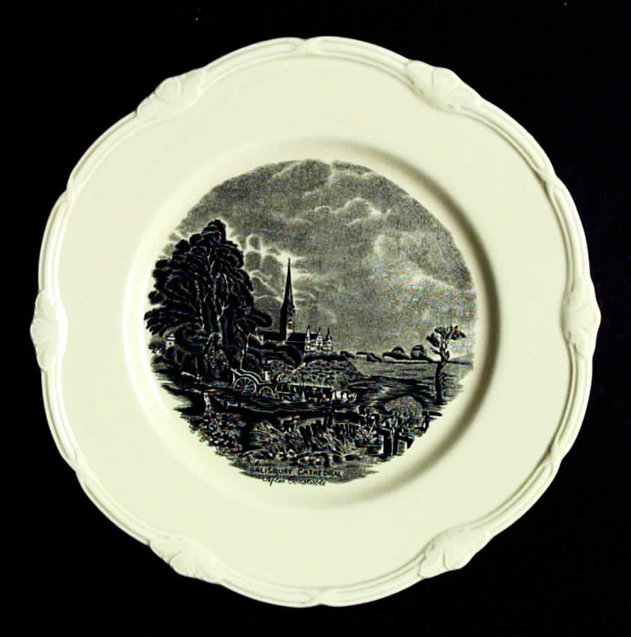 Scenes After Constable Black (Center Design) Dinner Plate by Grindley-1