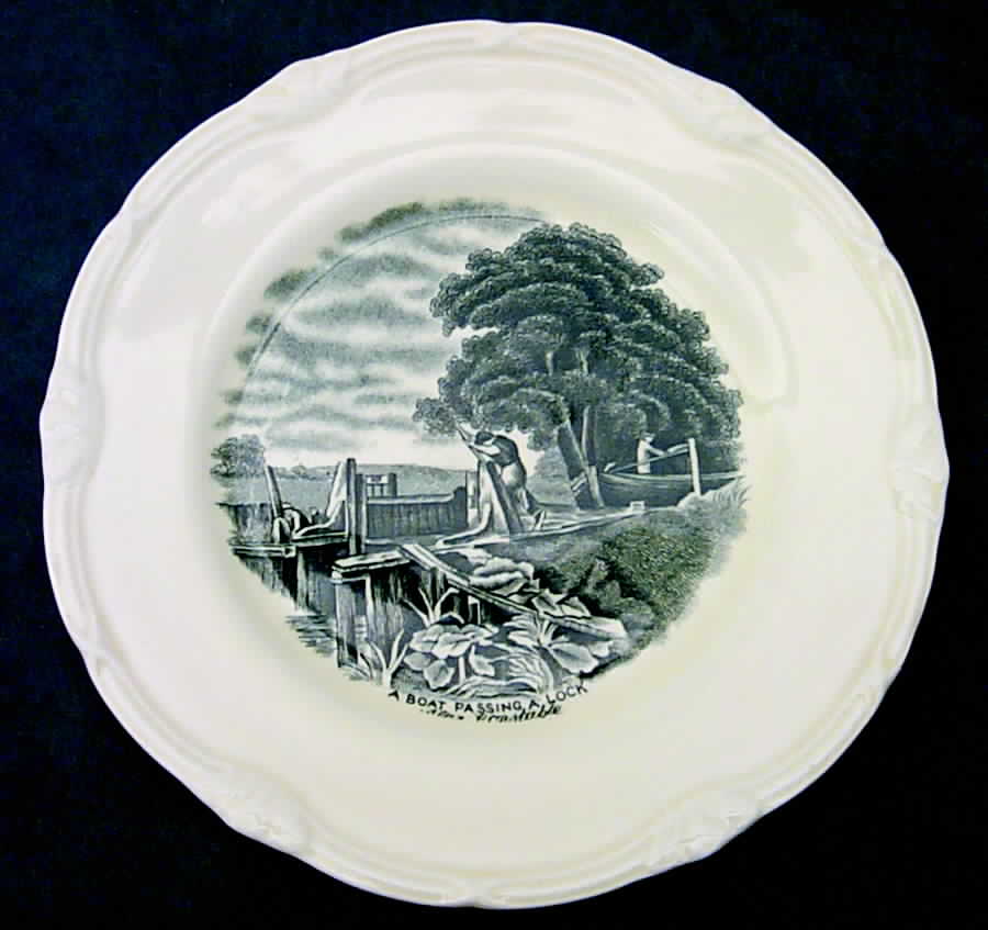 Scenes After Constable Black (Center Design) Dessert/Pie Plate by Grindley-1