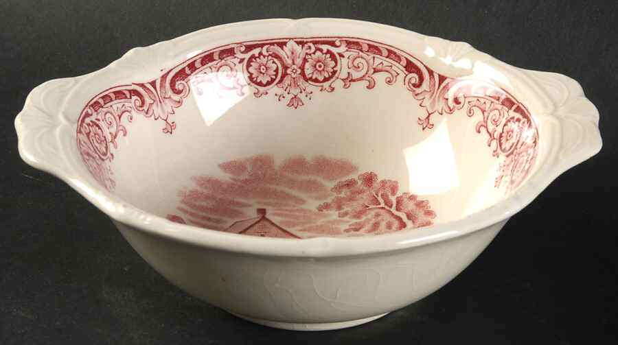Scenes After Constable Pink (Cream) Lugged Cereal Bowl by Grindley-1