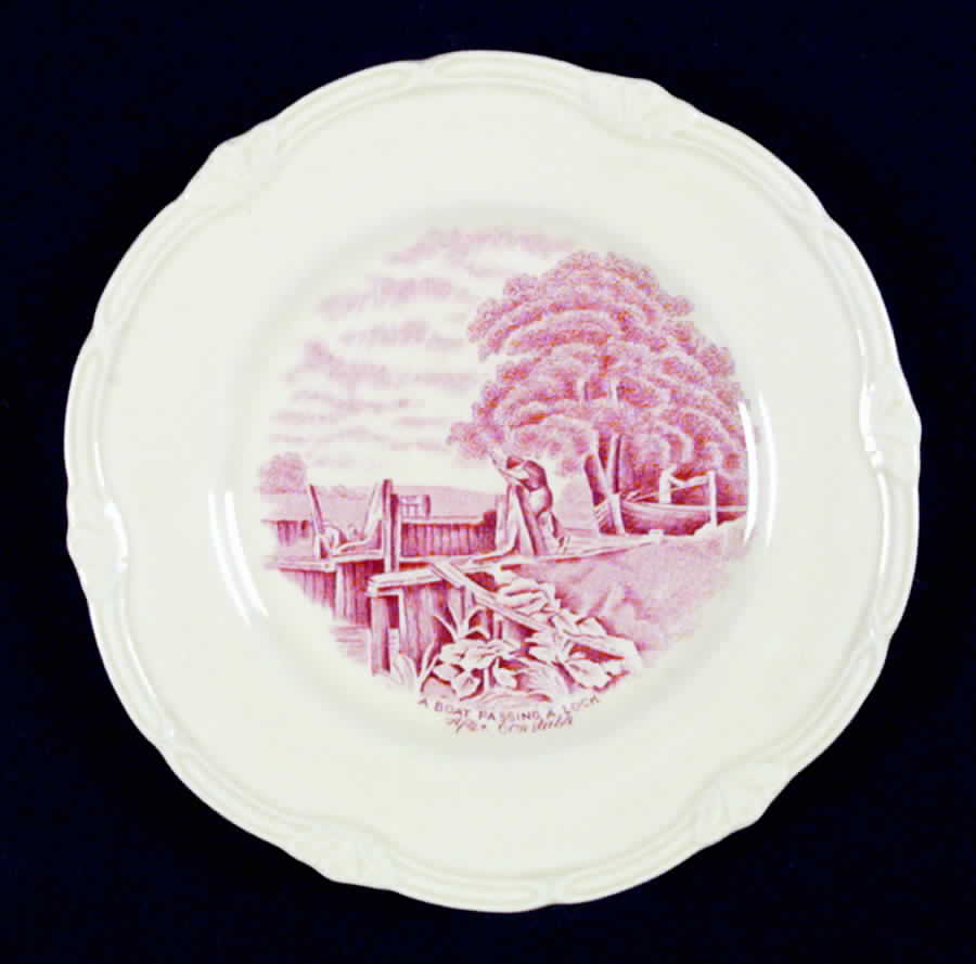 Scenes After Constable Pink (Center Design) Bread & Butter Plate by Grindley-1