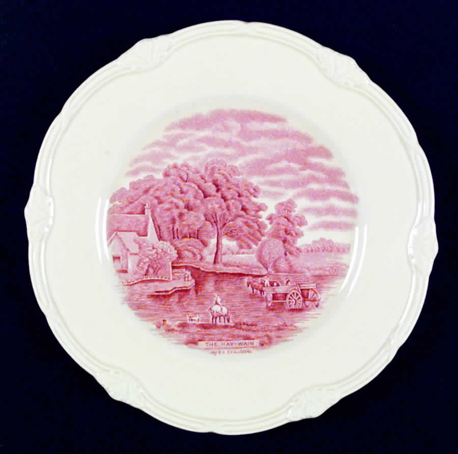 Scenes After Constable Pink (Center Design) Luncheon Plate by Grindley-1