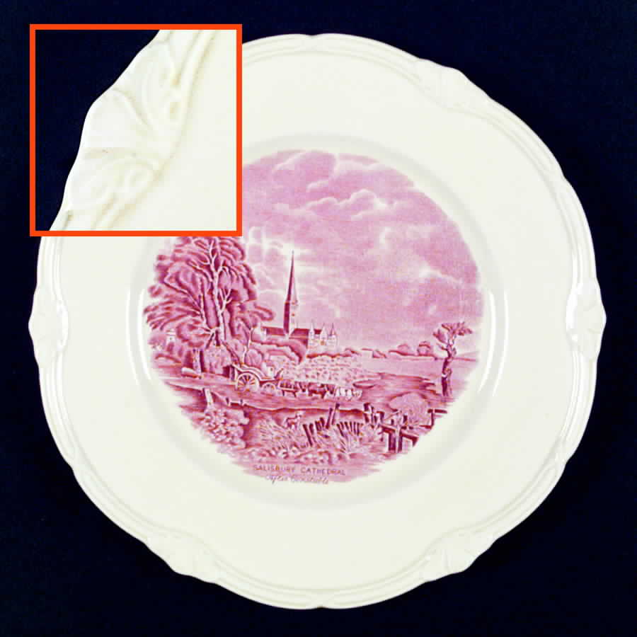 Scenes After Constable Pink (Center Design) Dinner Plate by Grindley-1