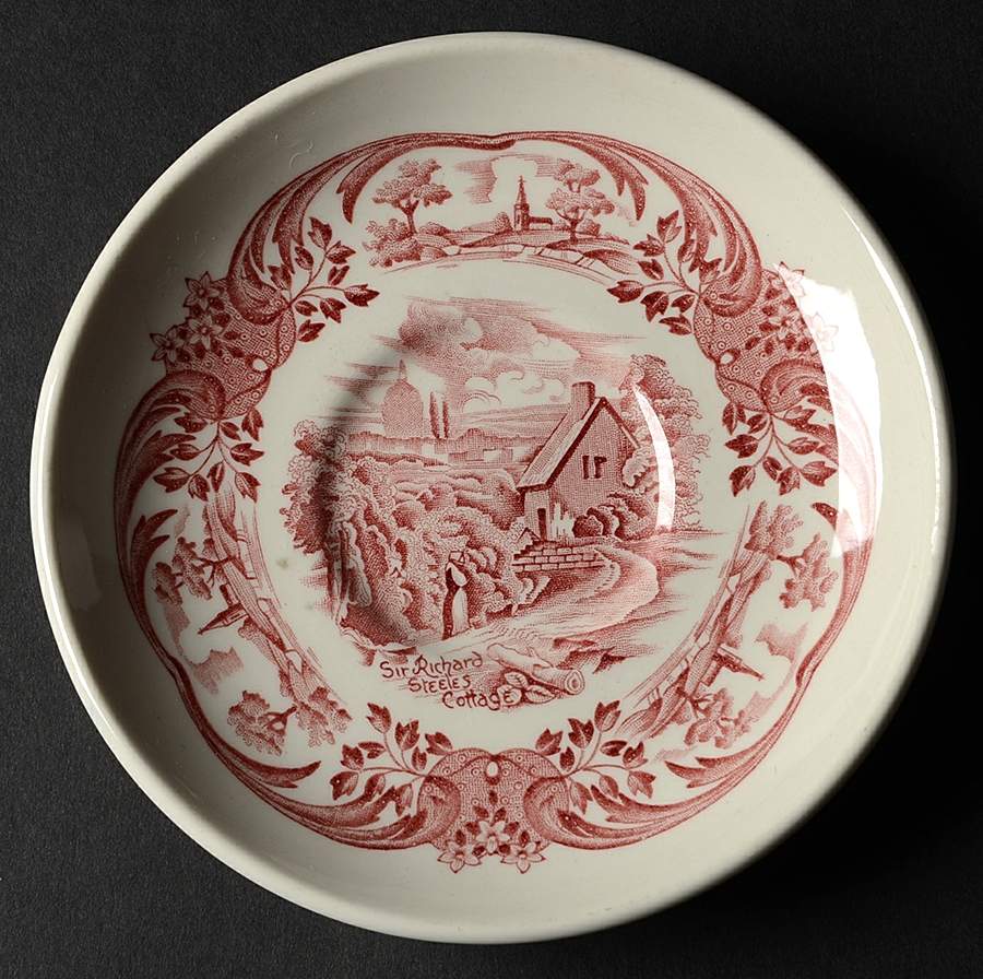 Scenes After Constable Pink (Smooth, Coupe) Saucer by Grindley-1