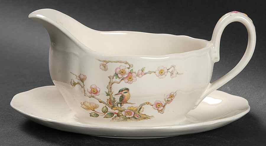 Shantung Gravy Boat with Attached Underplate by Grindley-1