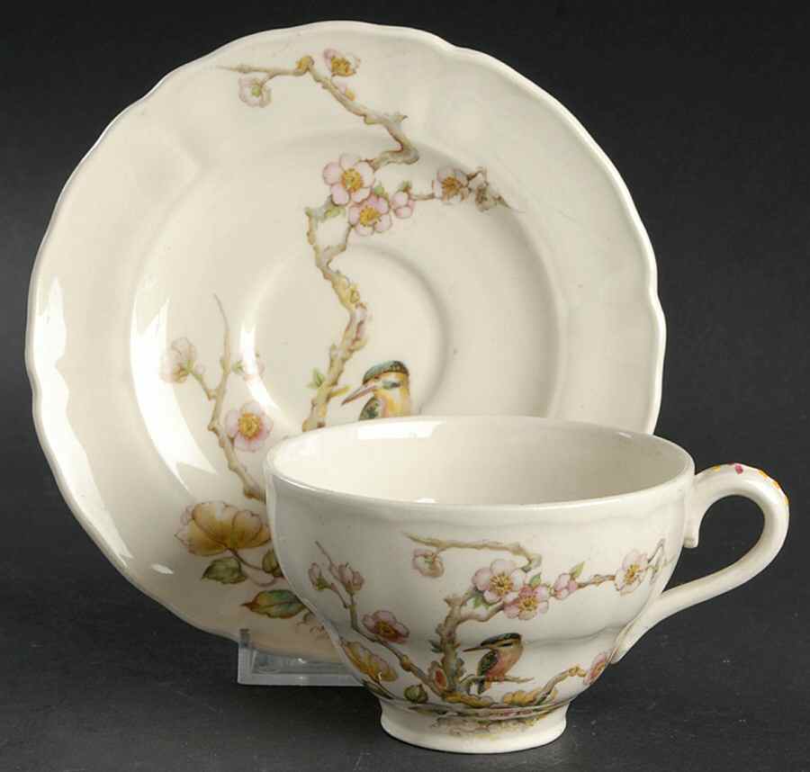 Shantung Flat Cup & Saucer Set by Grindley-1
