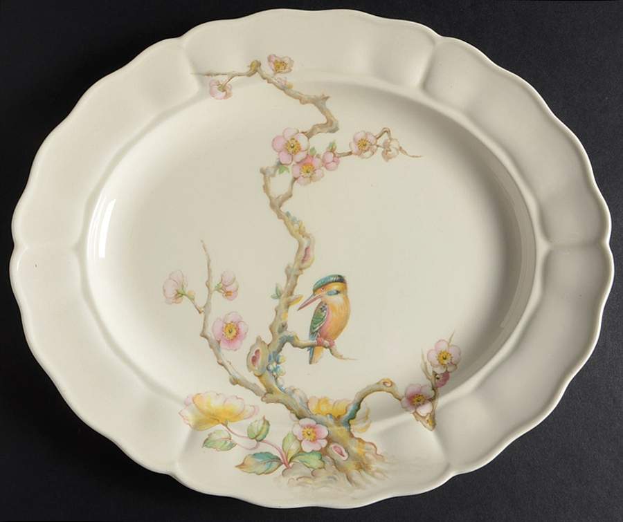 Shantung 12" Oval Serving Platter by Grindley-1