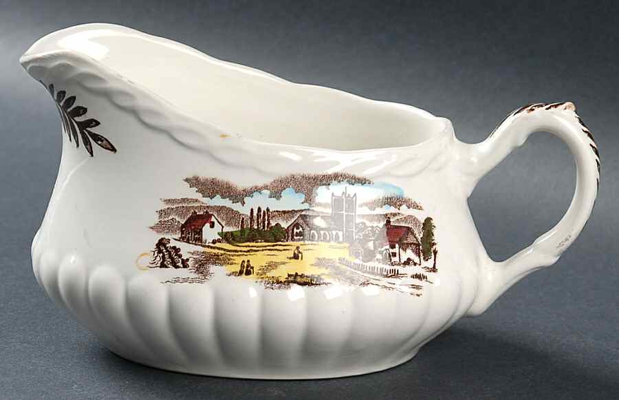 Sunday Morning Brown Multicolor Gravy Boat by Grindley-1
