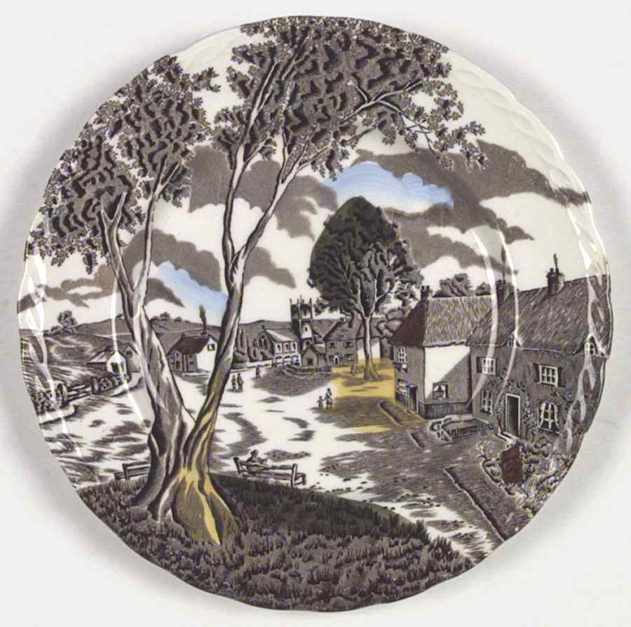 Sunday Morning Brown Multicolor Dinner Plate by Grindley-1