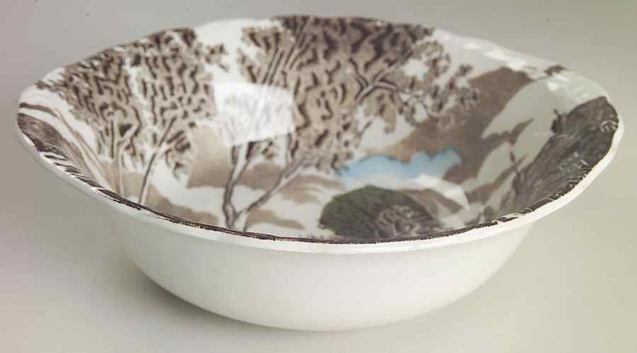 Sunday Morning Brown Multicolor 8" Round Vegetable Bowl by Grindley-1