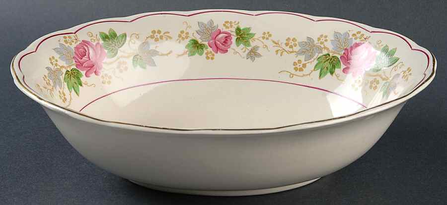 Swansea Rose 9" Oval Vegetable Bowl by Grindley-1