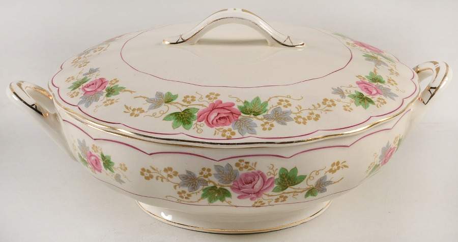 Swansea Rose Round Covered Vegetable by Grindley-1
