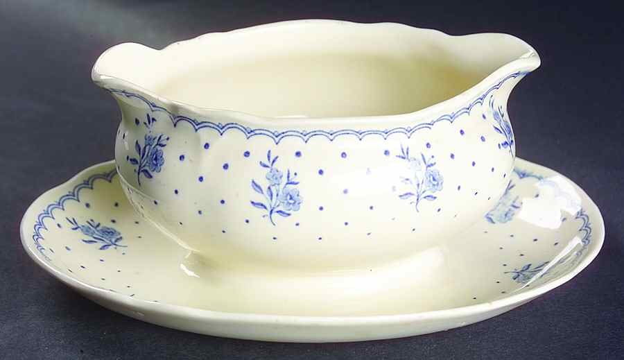 Tewkesbury Gravy Boat with Attached Underplate by Grindley-1