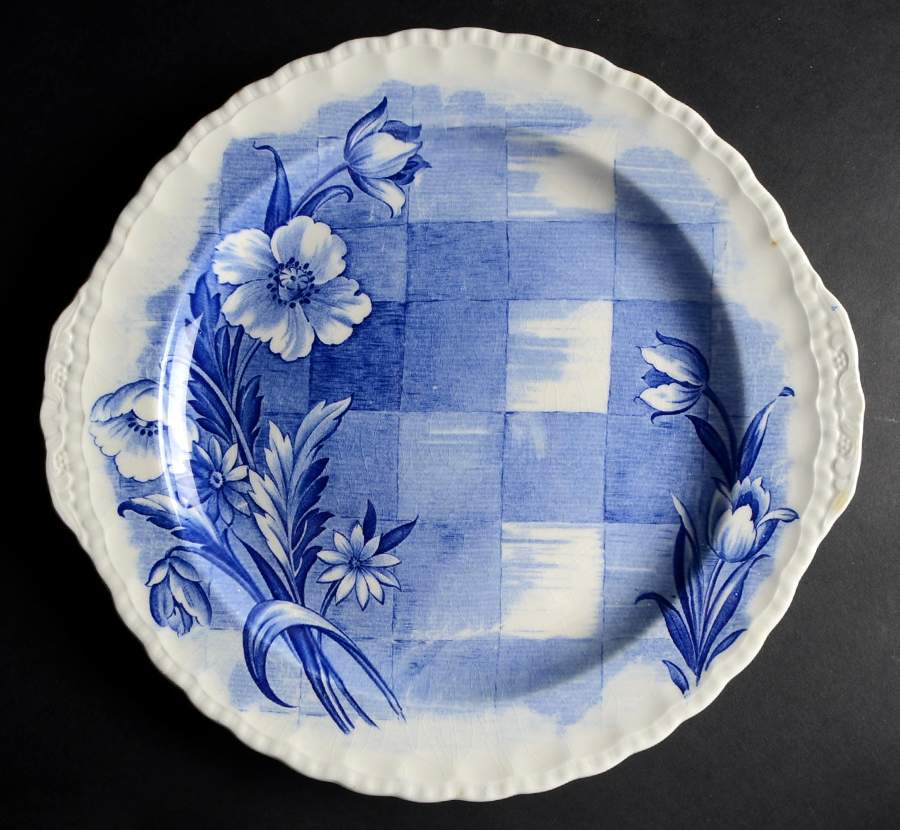 Trellis Blue 14" Chop Plate (Round Platter) by Grindley-1