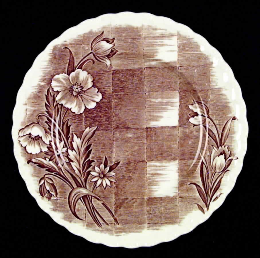 Trellis Brown Dinner Plate by Grindley-1