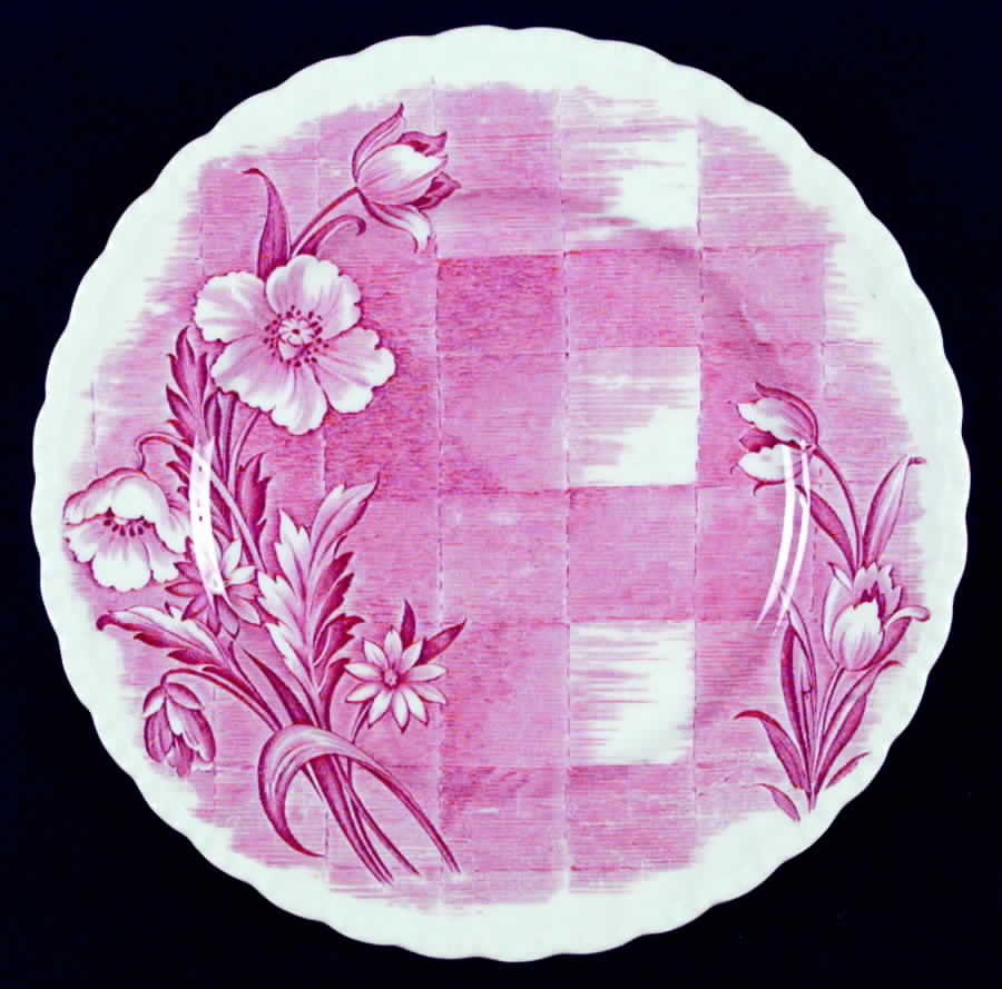 Trellis Pink Dinner Plate by Grindley-1