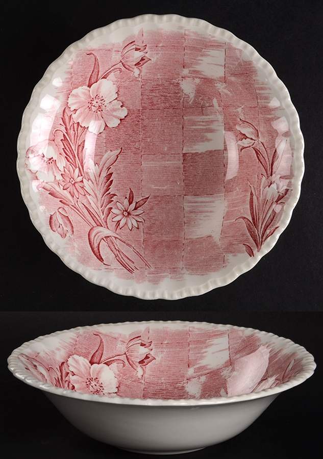 Trellis Pink Coupe Cereal Bowl by Grindley-1