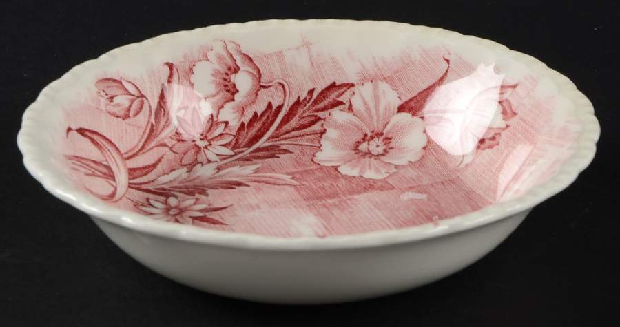 Trellis Pink Fruit/Dessert (Sauce) Bowl by Grindley-1
