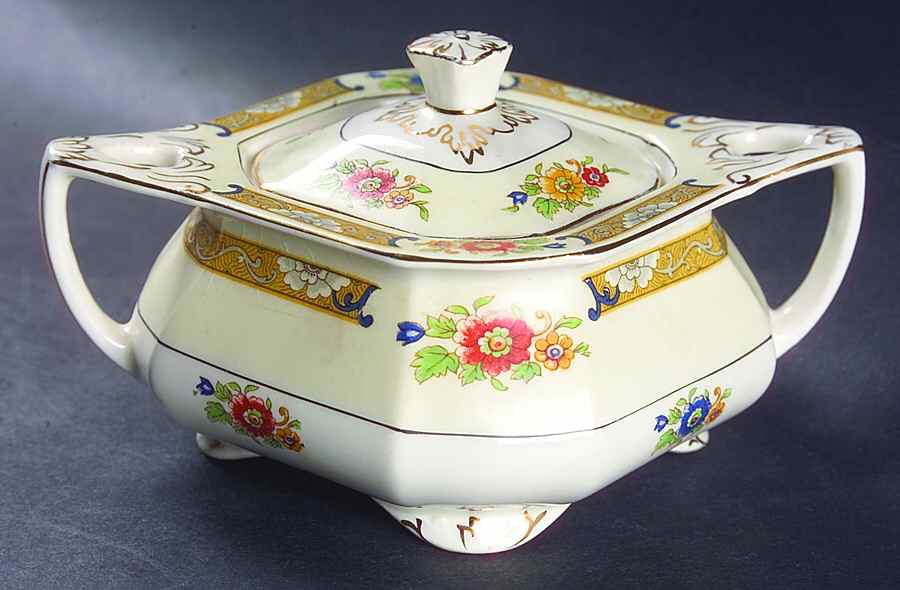 Venetia Sugar Bowl & Lid by Grindley-1