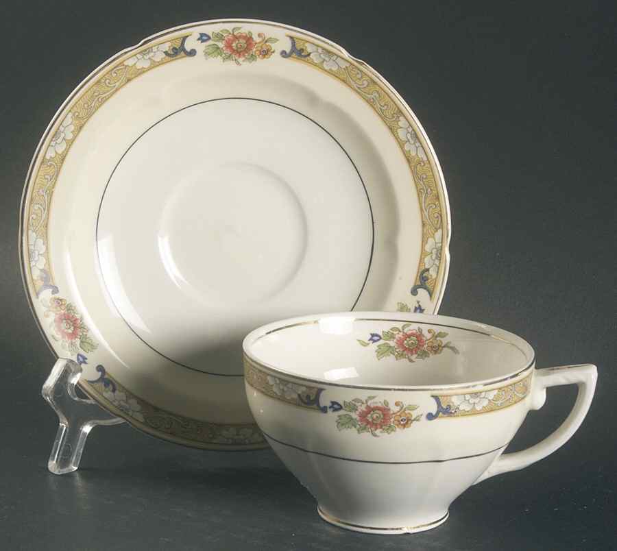 Venetia Flat Cup & Saucer Set by Grindley-1