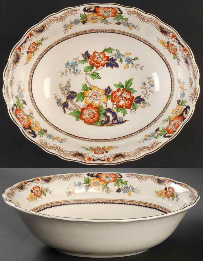 Warwick 9" Oval Vegetable Bowl by Grindley-1