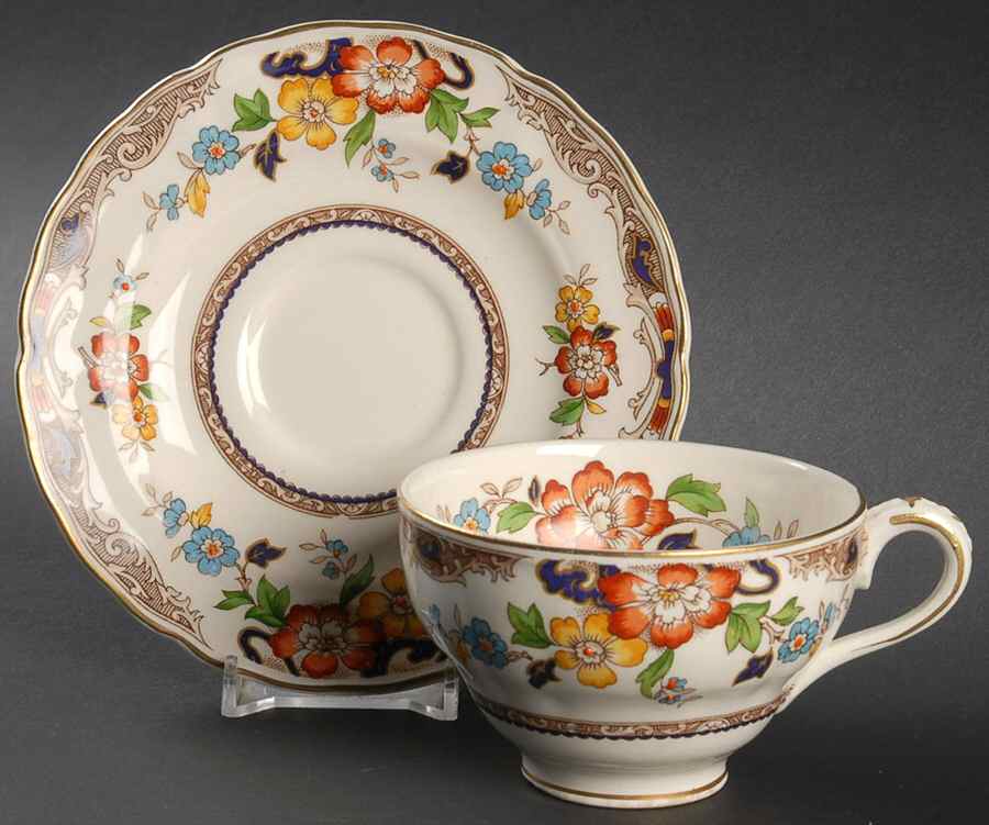 Warwick Footed Cup & Saucer Set by Grindley-1
