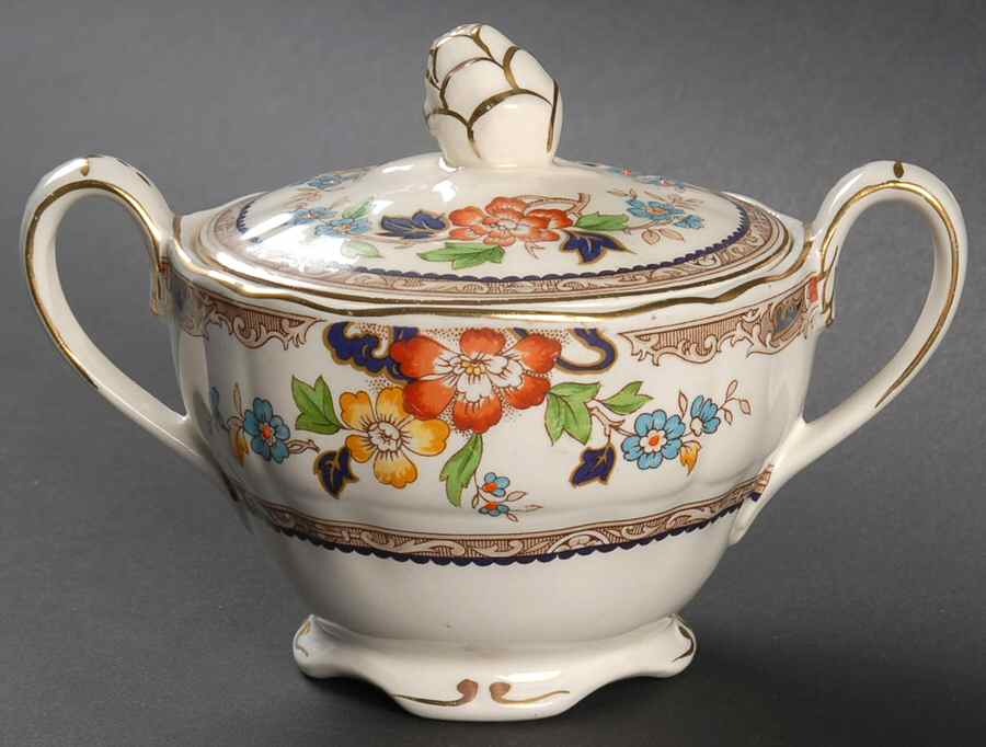 Warwick Sugar Bowl & Lid by Grindley-1