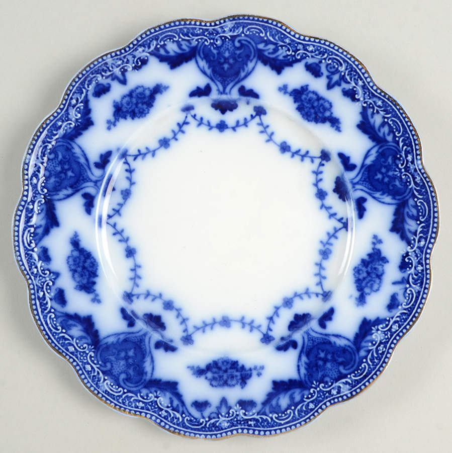 Waverly (Flow Blue) Bread & Butter Plate by Grindley-1