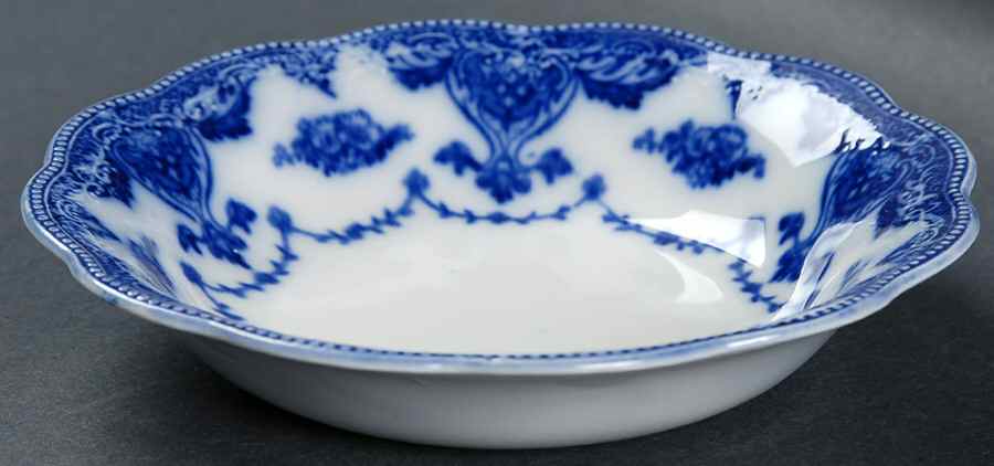 Waverly (Flow Blue) Fruit/Dessert (Sauce) Bowl by Grindley-1