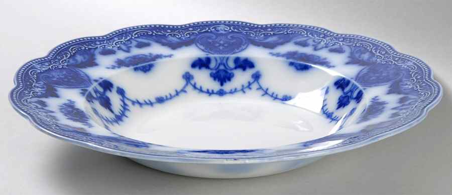 Waverly (Flow Blue) Large Rim Soup Bowl by Grindley-1