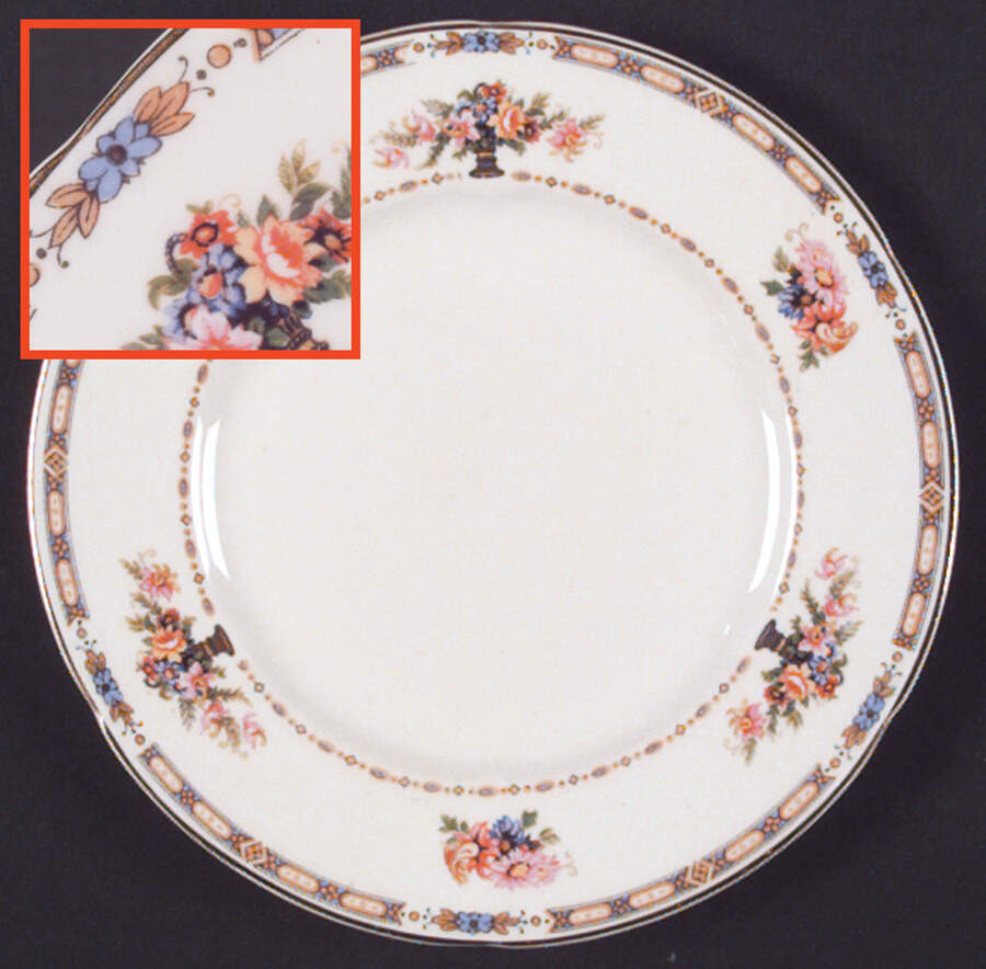 Windsor (Blue & Tan Border) Bread & Butter Plate by Grindley-1