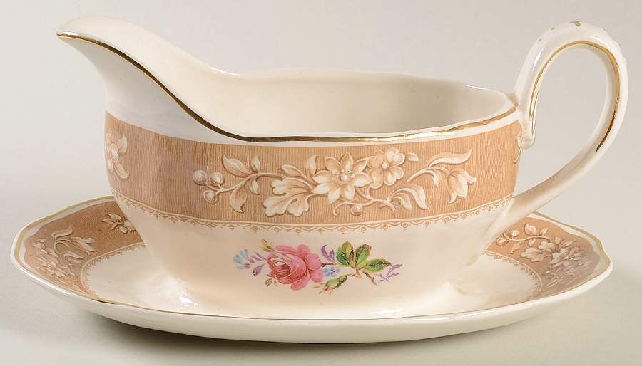Woodstock Gravy Boat with Attached Underplate by Grindley-1