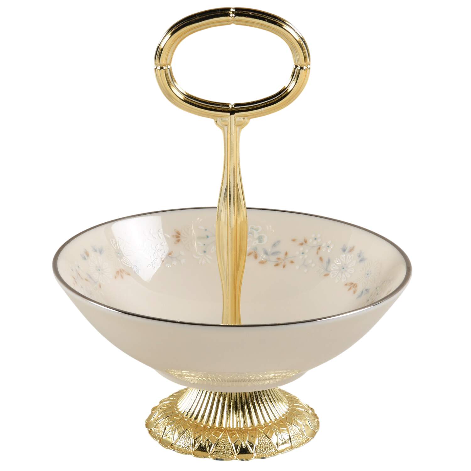 April Showers 6"-7" Handled Footed Nut Dish HC by Gorham-1
