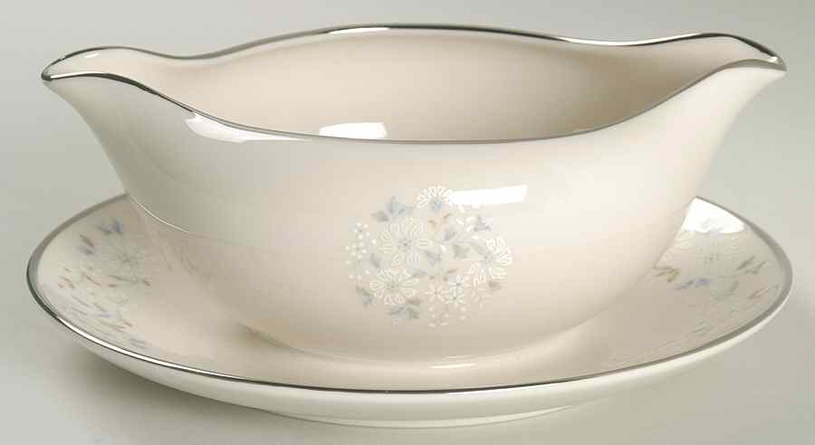 April Showers Gravy Boat with Attached Underplate by Gorham-1