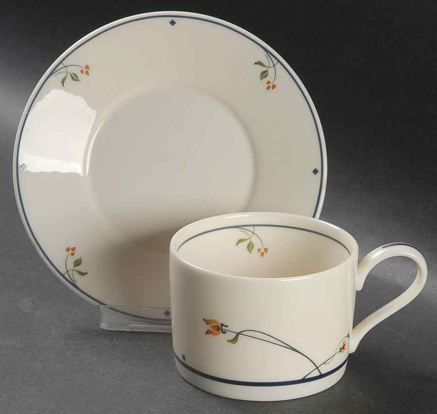 Ariana Flat Cup & Saucer Set by Gorham-1