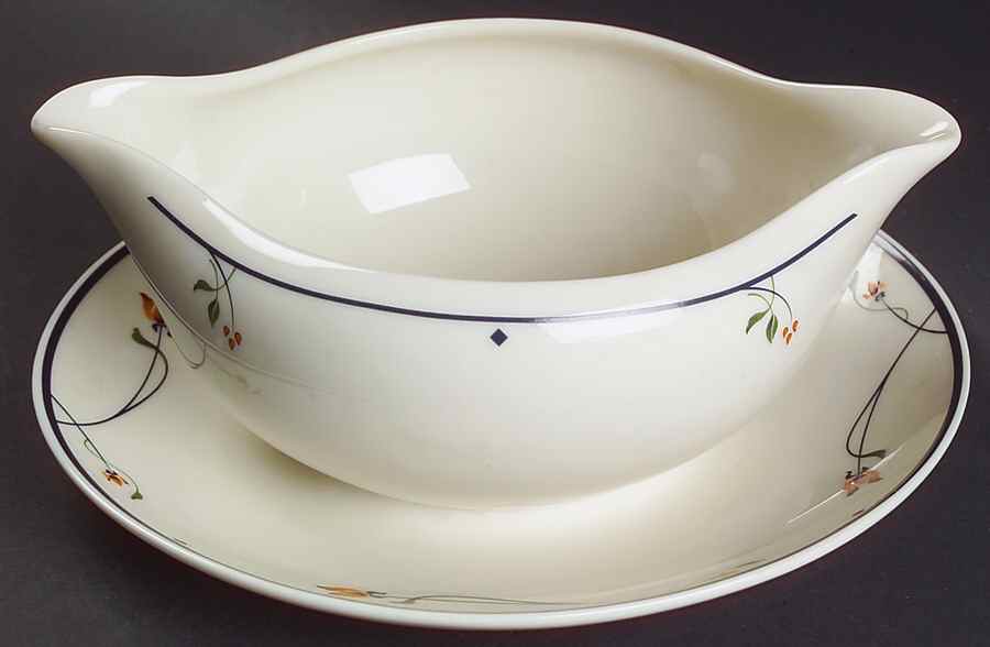 Ariana Gravy Boat with Attached Underplate by Gorham-1