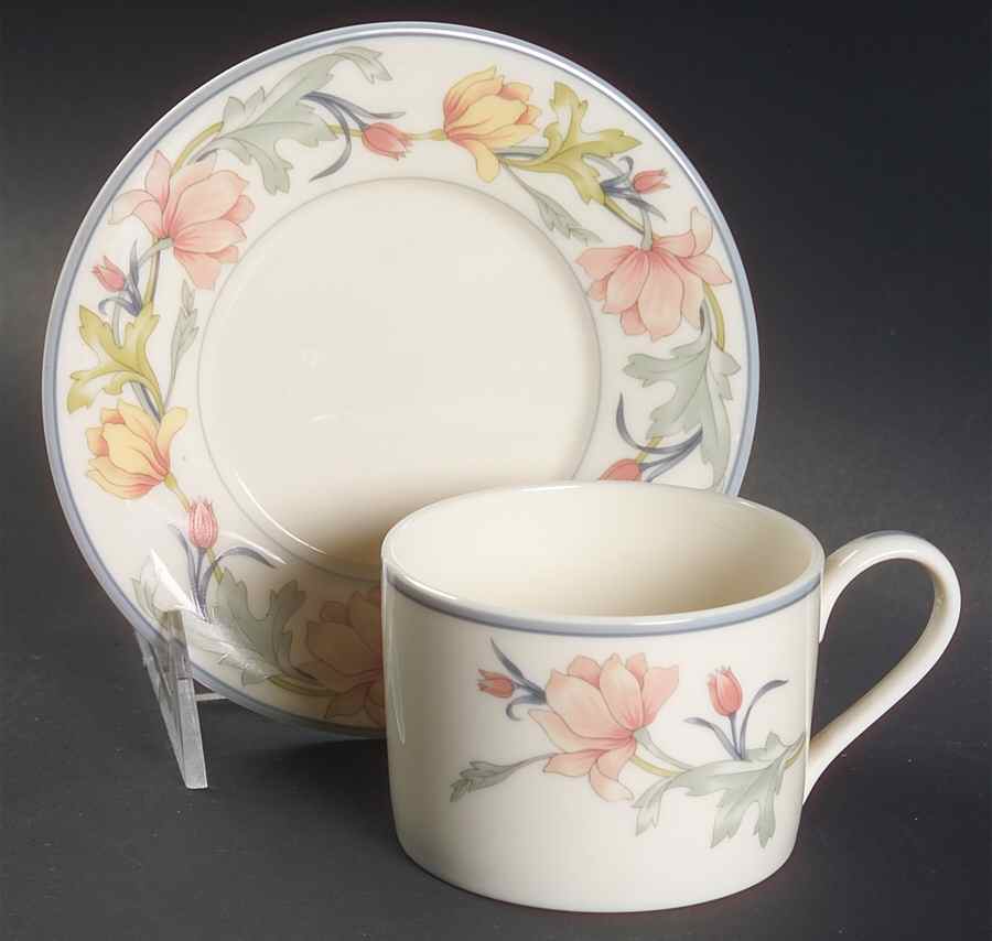 Ashley Flat Cup & Saucer Set by Gorham-1