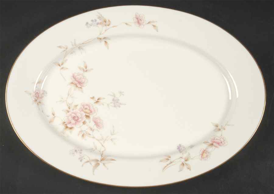 Ashen Rose 14" Oval Serving Platter by Gorham-1