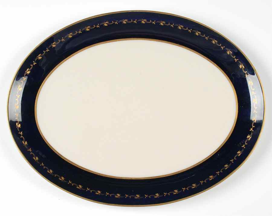 Baronial Cobalt Blue 13" Oval Serving Platter by Gorham-1